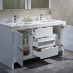 Milan Modern 60″ Glossy White Double Bathroom Vanity Set with Mirrors