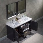Milan Modern 60″ Silver Grey Double Bathroom Vanity Set with Mirrors