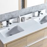 Milan Modern 60″ Briccole Oak Double Bathroom Vanity Set with Mirrors