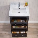 Bordeaux 24″ Espresso Bathroom Vanity Set with Mirror and White Carrara Marble Countertop