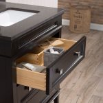 Bordeaux 30″ Espresso Bathroom Vanity Set with Mirror and Mocha Woodland Quartz Countertop