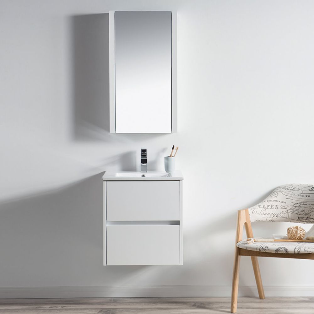 Valencia Modern 20" Bathroom Vanity Set with Medicine Cabinet Glossy White Valencia Modern 20" Bathroom Vanity Set with Medicine Cabinet Glossy White