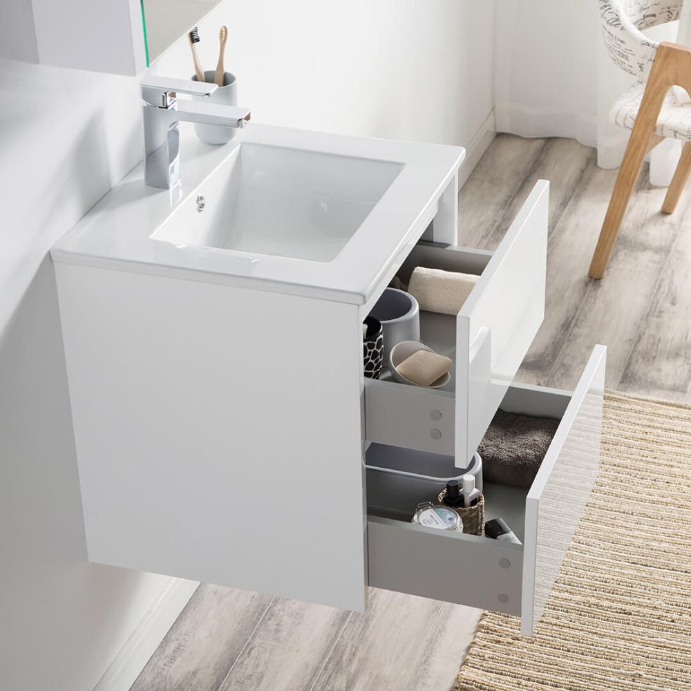 Valencia Modern 20" Bathroom Vanity Set with Medicine Cabinet Glossy White