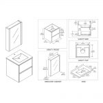 Valencia Modern 20″ Bathroom Vanity Set with Medicine Cabinet Glossy White