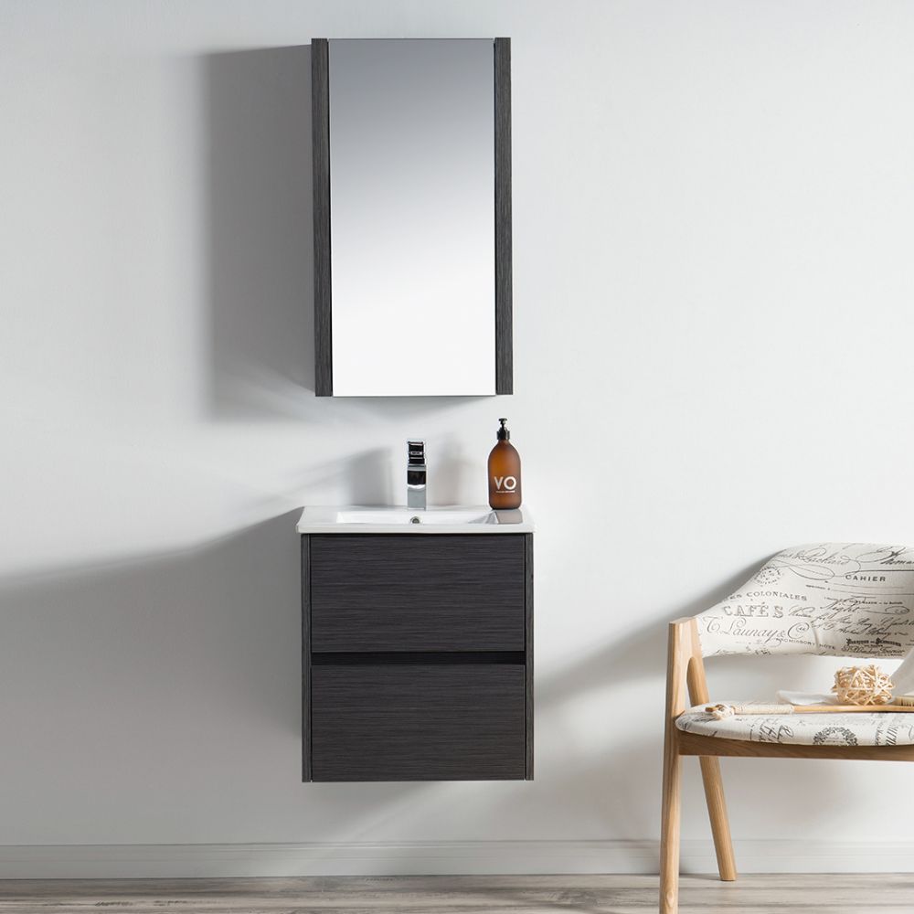 Valencia Modern 20" Bathroom Vanity Set with Medicine Cabinet Silver Gray Valencia Modern 20" Bathroom Vanity Set with Medicine Cabinet Silver Gray