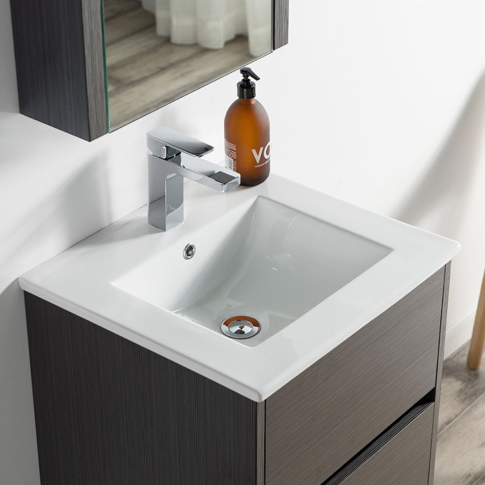 Valencia Modern 20" Bathroom Vanity Set with Medicine Cabinet Silver Gray