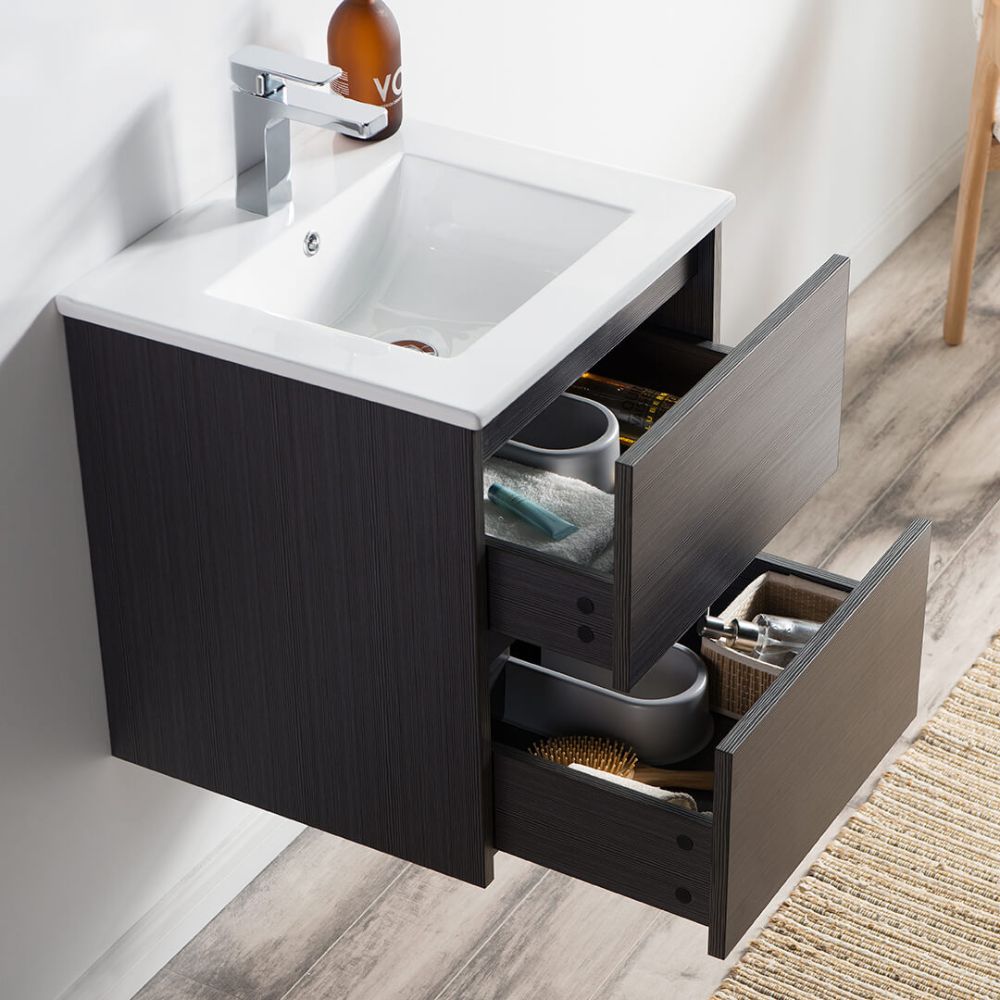 Valencia Modern 20" Bathroom Vanity Set with Medicine Cabinet Silver Gray