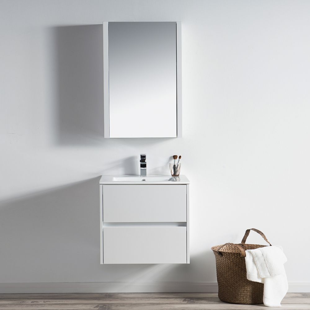 Valencia Modern 24" Bathroom Vanity Set with Medicine Cabinet Glossy White Valencia Modern 24" Bathroom Vanity Set with Medicine Cabinet Glossy White
