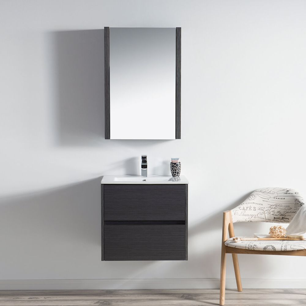 Valencia Modern 24" Bathroom Vanity Set with Medicine Cabinet Silver Gray Valencia Modern 24" Bathroom Vanity Set with Medicine Cabinet Silver Gray
