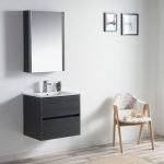 Valencia Modern 24″ Bathroom Vanity Set with Medicine Cabinet Silver Gray