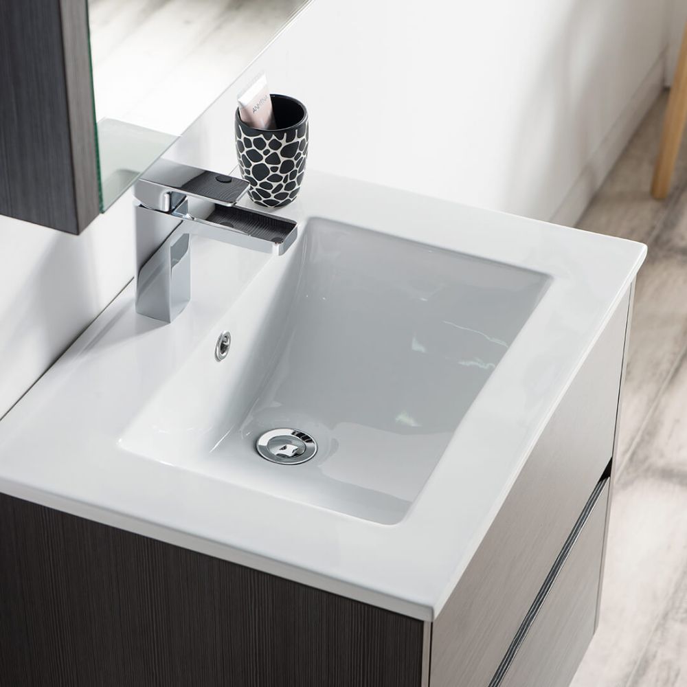Valencia Modern 24" Bathroom Vanity Set with Medicine Cabinet Silver Gray