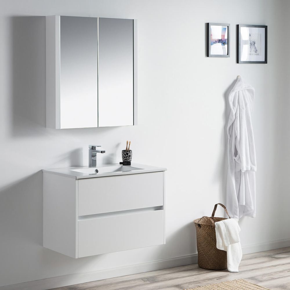 Valencia Modern 30" Bathroom Vanity Set with Medicine Cabinet Glossy White