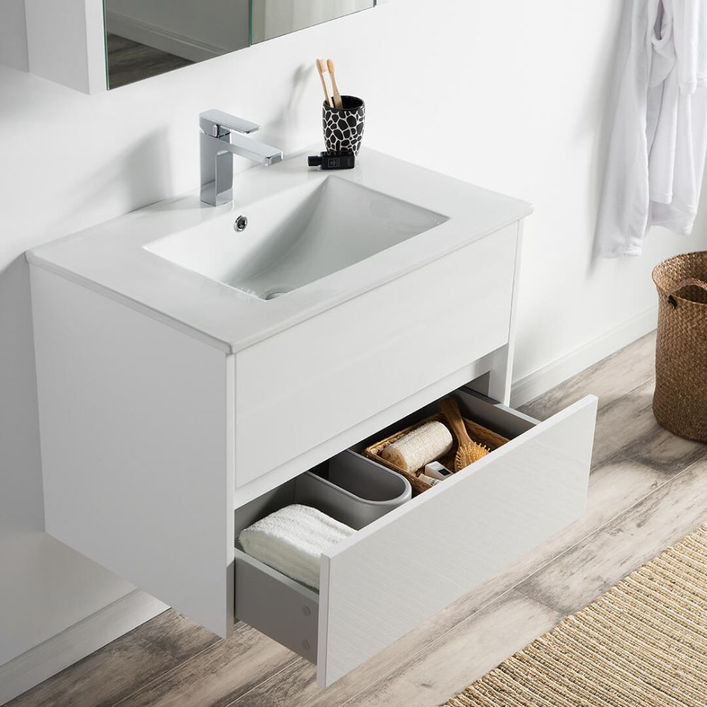Valencia Modern 30" Bathroom Vanity Set with Medicine Cabinet Glossy White