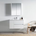 Valencia Modern 36″ Bathroom Vanity Set with Medicine Cabinet Glossy White