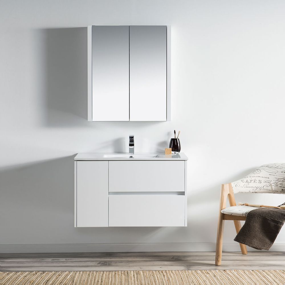 Valencia Modern 36" Bathroom Vanity Set with Medicine Cabinet Glossy White Valencia Modern 36" Bathroom Vanity Set with Medicine Cabinet Glossy White