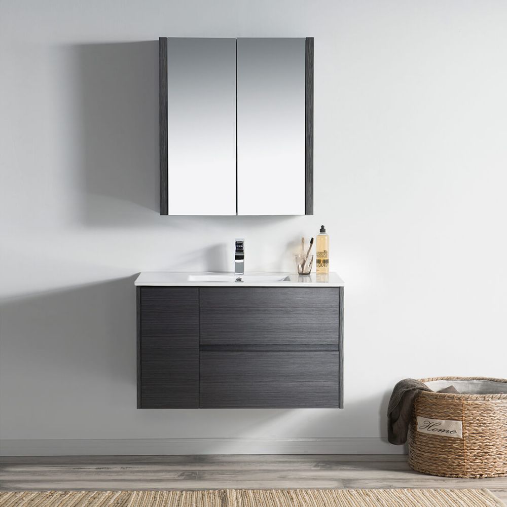 Valencia Modern 36" Bathroom Vanity Set with Medicine Cabinet Silver Gray Valencia Modern 36" Bathroom Vanity Set with Medicine Cabinet Silver Gray