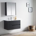 Valencia Modern 36″ Bathroom Vanity Set with Medicine Cabinet Silver Gray