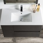 Valencia Modern 36″ Bathroom Vanity Set with Medicine Cabinet Silver Gray