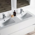 Valencia Modern 48″ Double Bathroom Vanity Set with Medicine Cabinet Glossy White