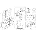 Valencia Modern 48″ Double Bathroom Vanity Set with Medicine Cabinet Glossy White