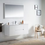 Valencia Modern 48″ Single Bathroom Vanity Set with Mirror Glossy White