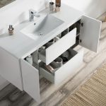 Valencia Modern 48″ Single Bathroom Vanity Set with Mirror Glossy White