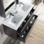 Valencia Modern 48″ Double Bathroom Vanity Set with Medicine Cabinet Silver Gray
