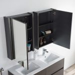 Valencia Modern 48″ Double Bathroom Vanity Set with Medicine Cabinet Silver Gray