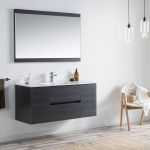 Valencia Modern 48″ Single Bathroom Vanity Set with Mirror Silver Gray