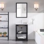 Lucca Modern 24″ Bathroom Vanity Set with Mirror Espresso
