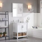 Lucca Modern 30″ Bathroom Vanity Set with Mirror Matte White