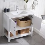 Lucca Modern 36″ Bathroom Vanity Set with Mirror Matte White