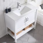 Lucca Modern 36″ Bathroom Vanity Set with Mirror Matte White