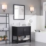 Lucca Modern 36″ Bathroom Vanity Set with Mirror Espresso