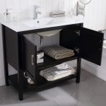 Lucca Modern 36″ Bathroom Vanity Set with Mirror Espresso