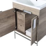 Shawbridge 24″ Modern Bathroom Vanity Shadow Gray with Polished Chrome Hardware