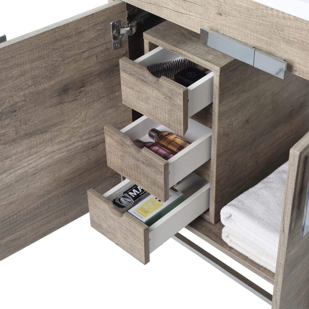 Shawbridge 24" Modern Bathroom Vanity Shadow Gray with Polished Chrome Hardware