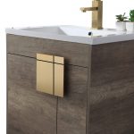 Shawbridge 24″ Modern Bathroom Vanity  Shadow Gray with Satin Brass Hardware