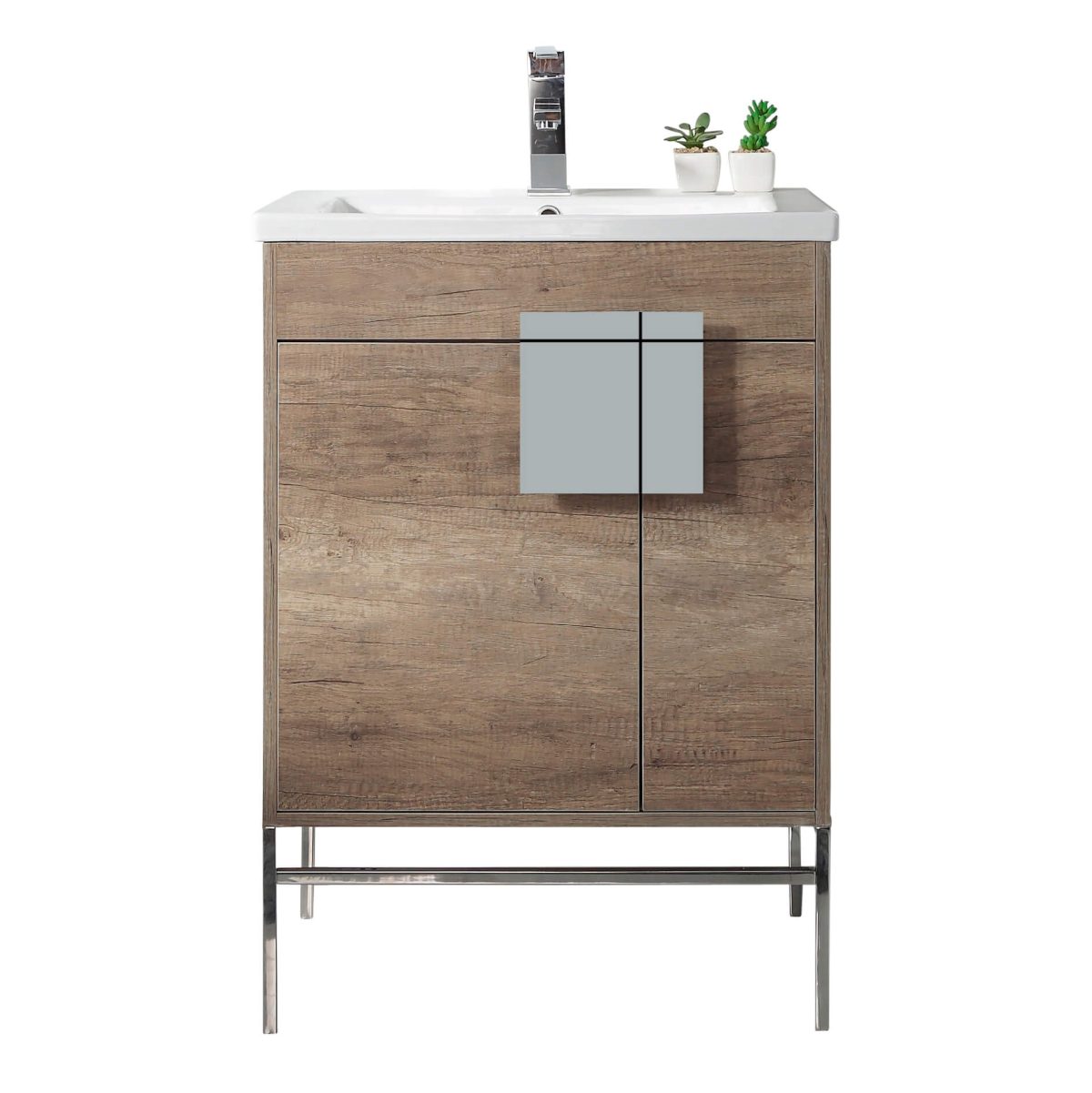 Shawbridge 24" Modern Bathroom Vanity  Shadow Gray with Polished Chrome Hardware