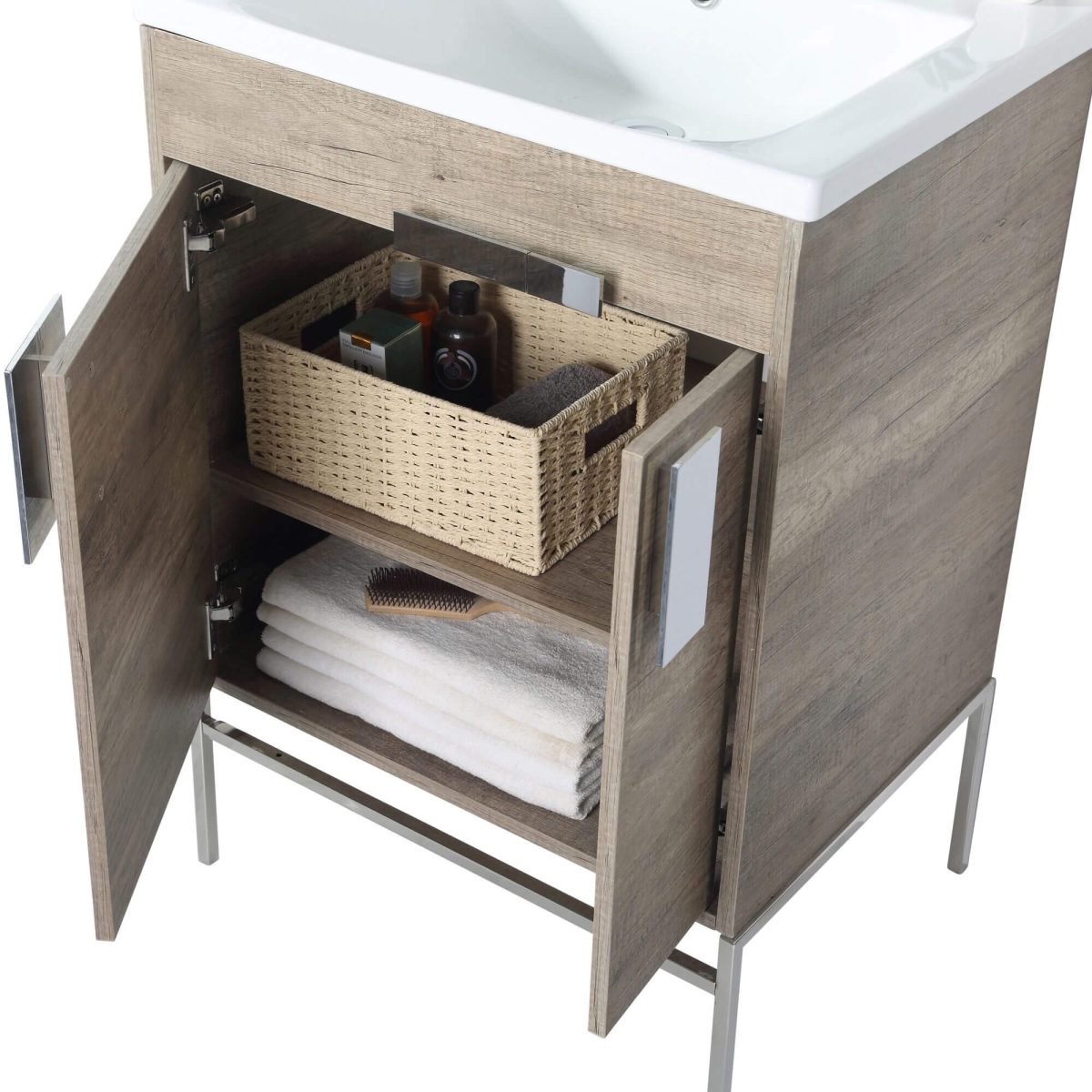 Shawbridge 24" Modern Bathroom Vanity Shadow Gray with Polished Chrome Hardware