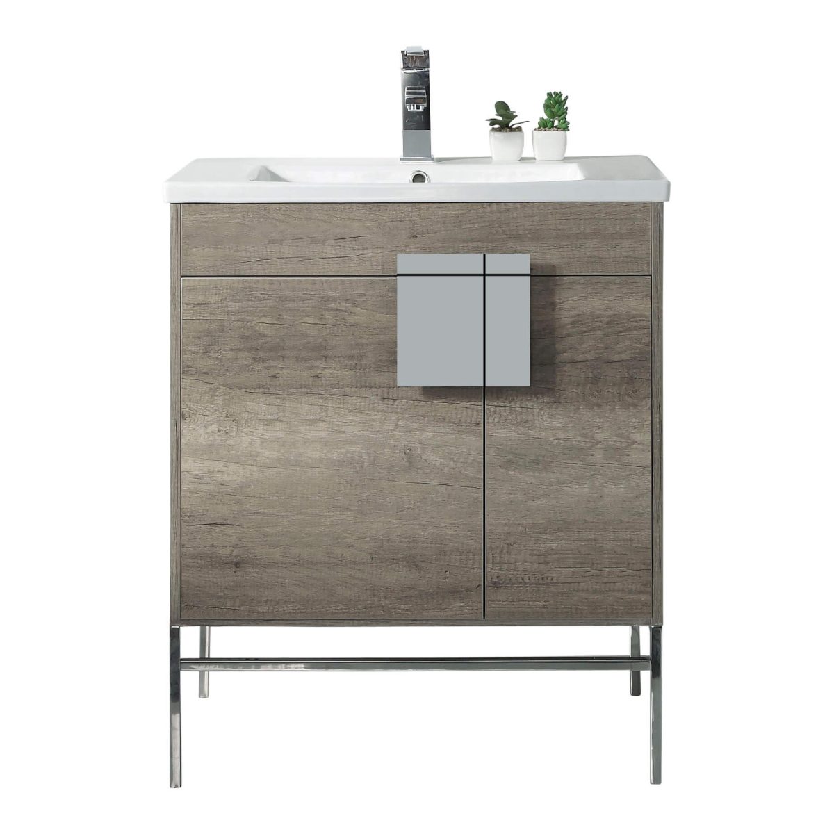 Shawbridge 30" Modern Bathroom Vanity  Shadow Gray with Polished Chrome Hardware