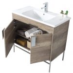 Shawbridge 36″ Modern Bathroom Vanity Shadow Gray with Polished Chrome Hardware