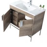Shawbridge 36″ Modern Bathroom Vanity Shadow Gray with Polished Chrome Hardware