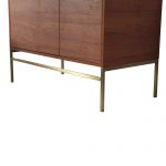 Shawbridge 36″ Modern Bathroom Vanity Spicy Walnut with Satin Brass Hardware