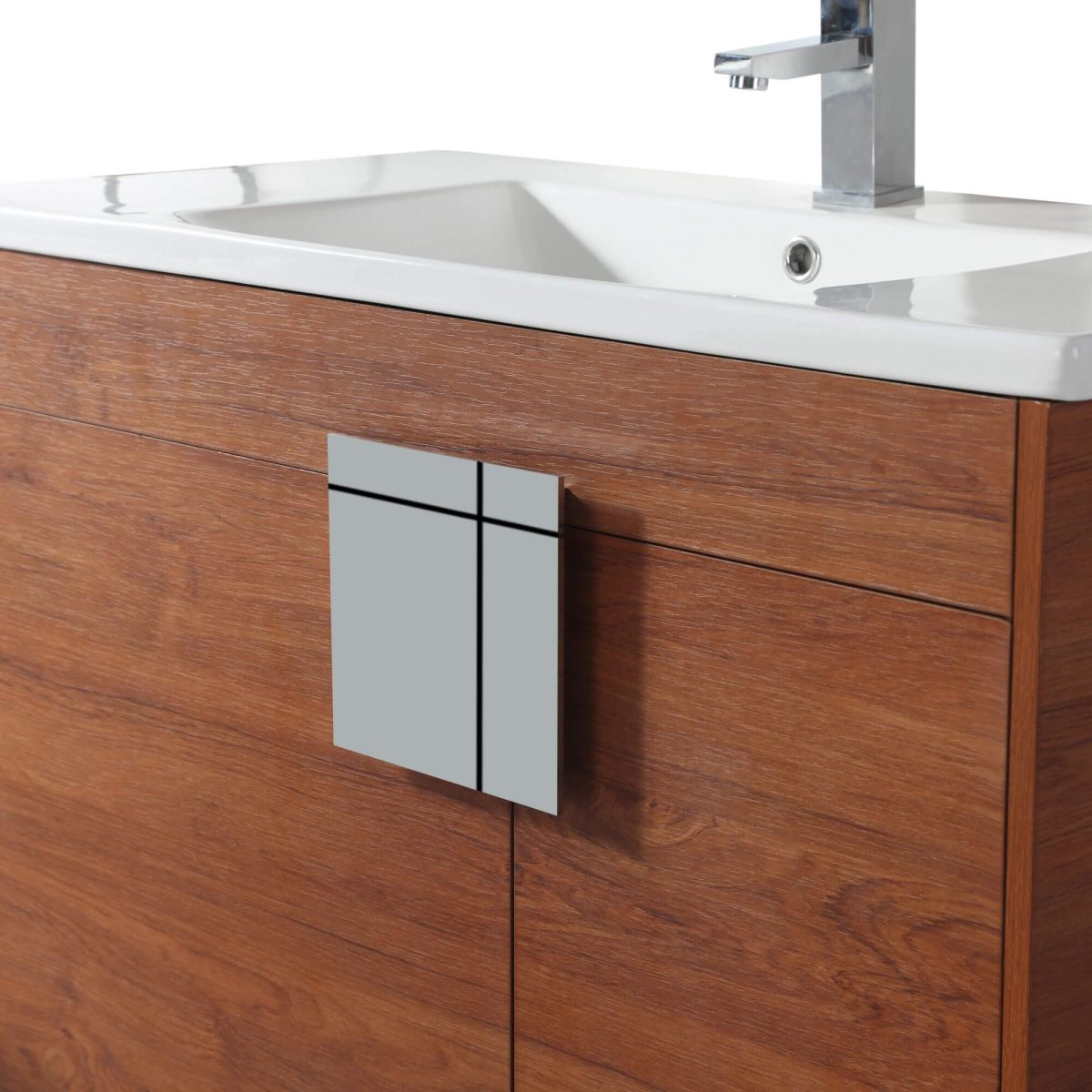 Shawbridge 36" Modern Bathroom Vanity Spicy Walnut with Chrome Hardware