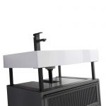 Dakota 24″ Modern Bathroom Vanity Rock Gray with Black Hardware
