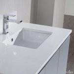 Monaco Modern 42″ Metal Gray Right Bathroom Vanity Set with Mirror, Wall Cabinet and Wood Legs