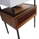 Dakota 24″ Modern Bathroom Vanity Teak Brown with Black Hardware