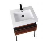 Dakota 24″ Modern Bathroom Vanity Teak Brown with Black Hardware