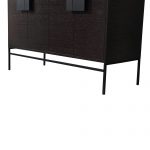 Shawbridge 48″ Modern Single Bathroom Vanity Black Oak Straight Grain with Black Hardware